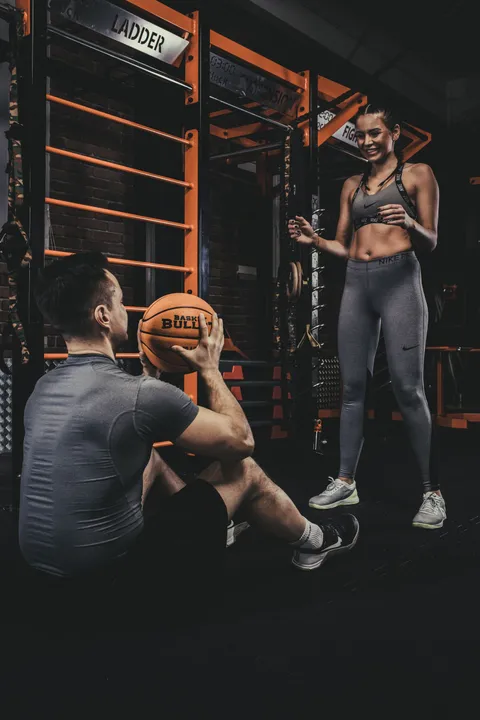 Paired training with a Basket Bullet medicine ball