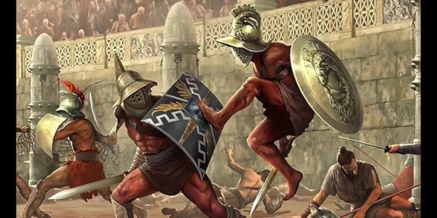 Gladiators training, an early use of the weighted ball