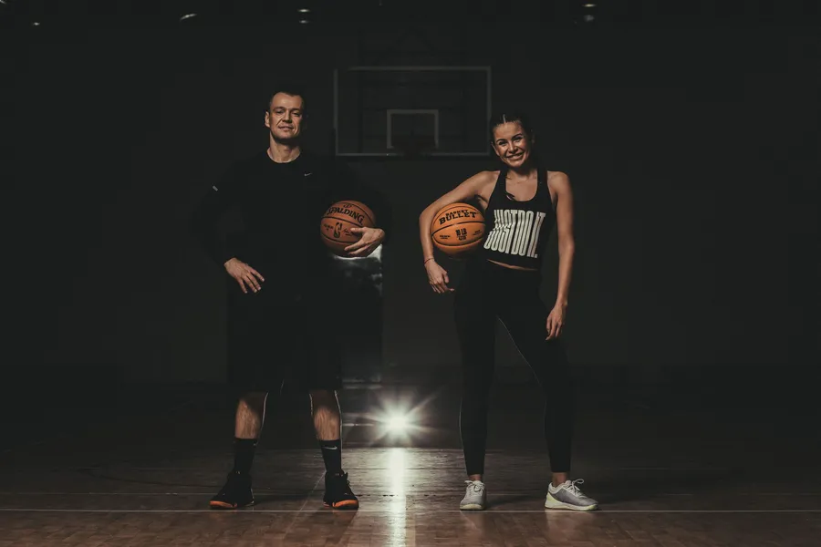 A Basket Bullet medicine ball during a training session